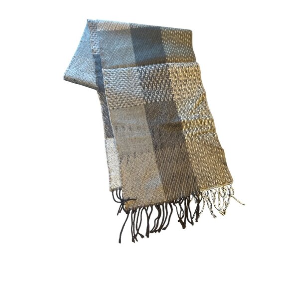 100% Cashmere Luxurious Scottish Plaid Scarf With Fringe Hem - Picture 1 of 3